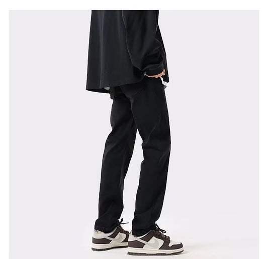 Slim Fit Jeans für Herren in Pure Black mit geradem Bein