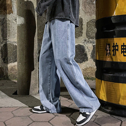 Herren Jeans im Retro-Look, gewaschen, gerade, lockere Freizeitjeans