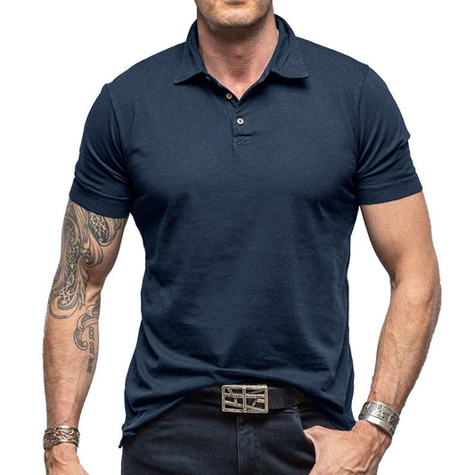 Einfarbiges Kurzarm-Poloshirt für Herren