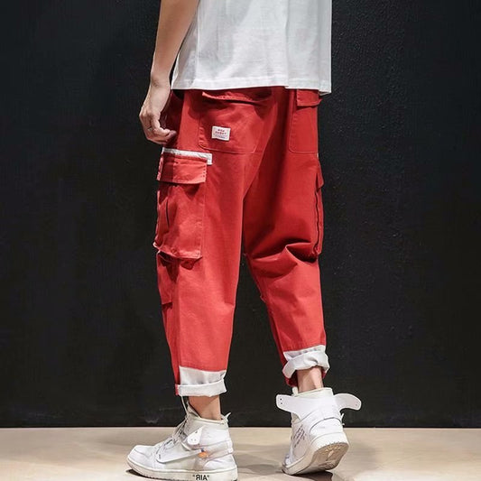 Lockere, gerade 9-Punkte-Hip-Hop-Hose