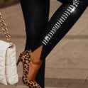 Commuter Rhinestone Small Slit Tight Trousers