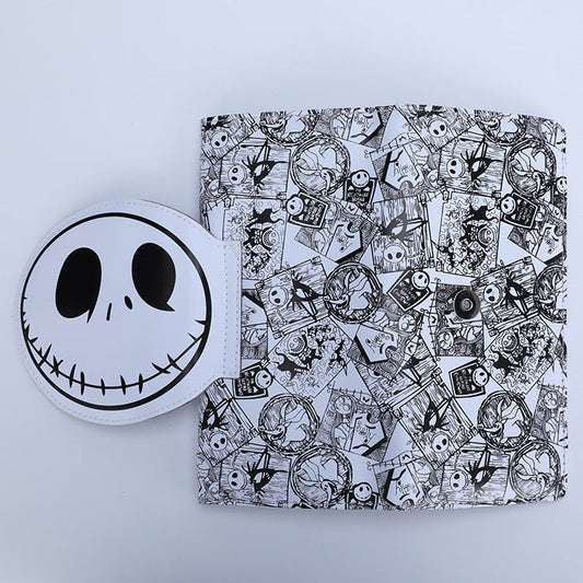 Lange Geldbörse mit Schnalle und Totenkopf-Motiv