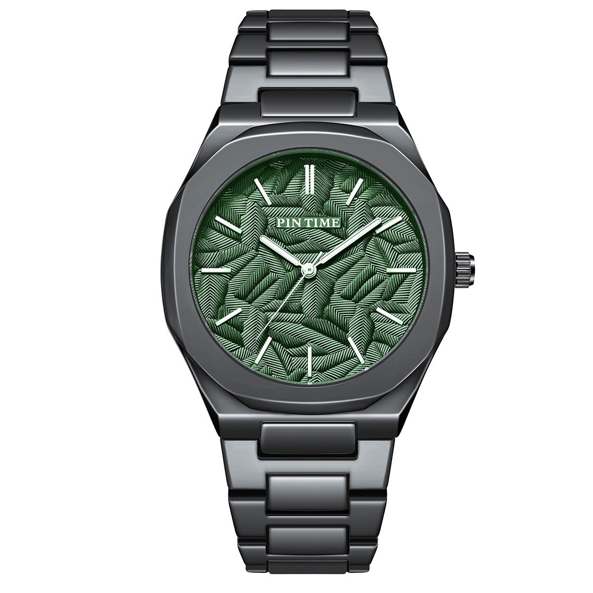 Niche High Sense – Neue wasserdichte Armbanduhr mit Palmblatt-Prägung im Zifferblatt für Herren