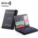 Pu Leather Passport Bag Rfid Multiple Card Slots Multifunctional Certificate Holder