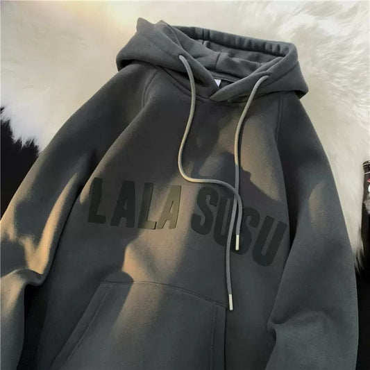 Lässige, lockere Pulloverjacke mit Kapuze und Samtpolsterung für Jungen