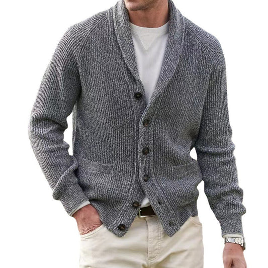 Herrenpullover Einfacher, verdickender Cardigan-Mantel
