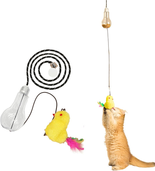 Kreatives interaktives Katzenspielzeug, schwingendes Geräuschreaktions- und Belohnungssystem, einziehbares Katzenspielzeug