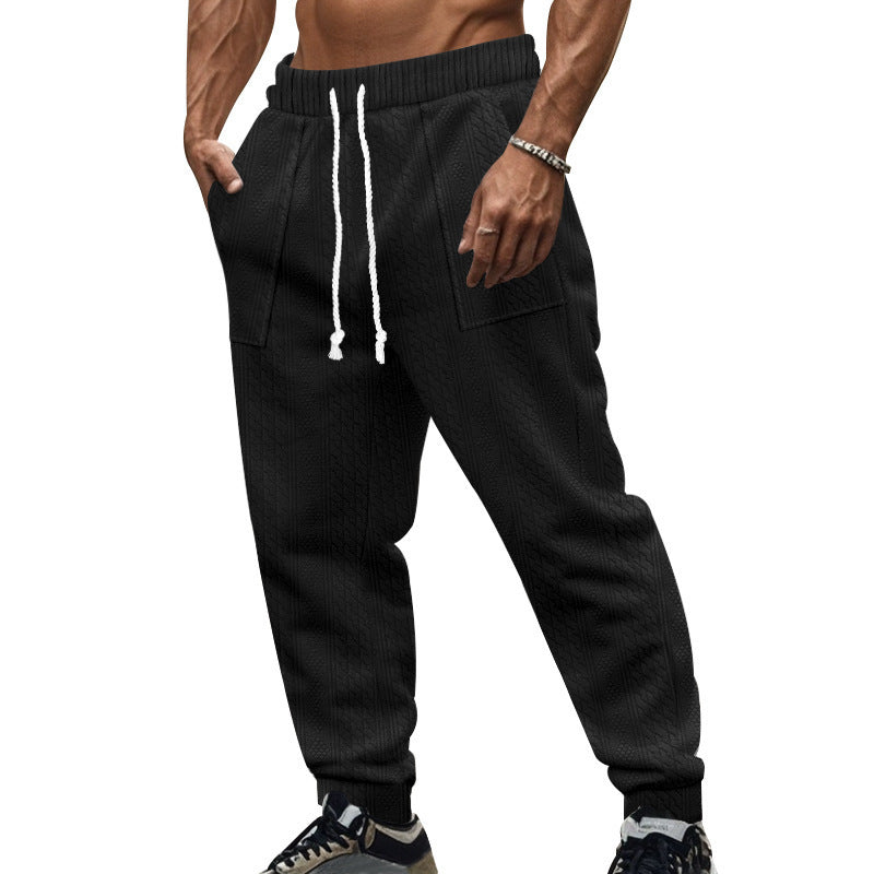 Europäische und amerikanische Herbst- und Winter-Herren-Strickhose aus Tiha, lässig, atmungsaktiv, Sporthose in Übergröße mit Kordelzug