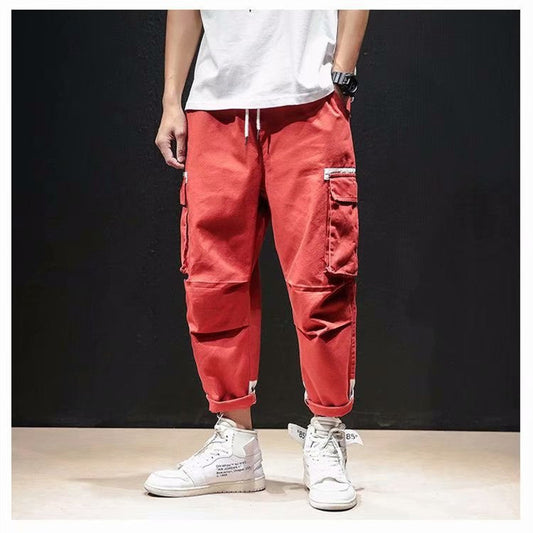 Lockere, gerade 9-Punkte-Hip-Hop-Hose
