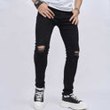 Zerrissene Slim Fit Skinny-Jeans für Herren mit elastischem Bund