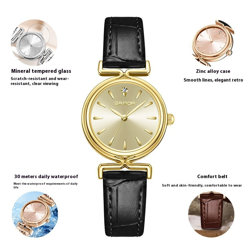 Damen Retro Mesh Armband Uhr Outdoor All-Matching