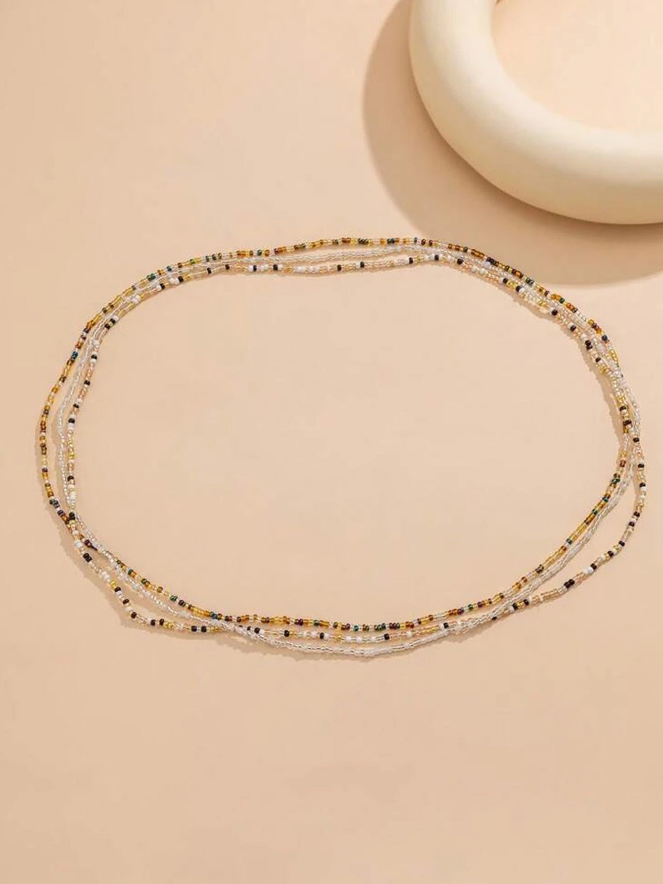 Mode Drei Trend Mischfarbe Perle Taille Kette Weibliche Strand Urlaub Stil Körper Ketten Anzug