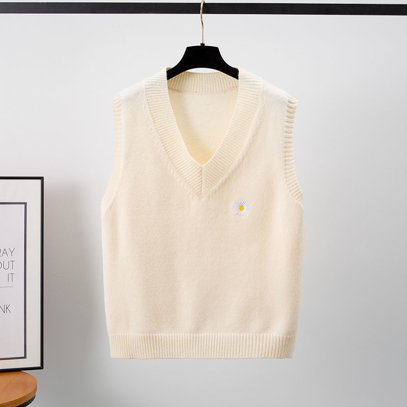 Lockere V-Ausschnitt Kurze ärmellose Weste Pullover Oberbekleidung Strickweste