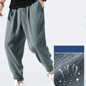 Lockere, lässige, gestrickte, verkürzte, schnelltrocknende Hose aus Leinen