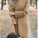 Herbst und Winter Neue Mode Stehkragen Damen Wollmantel