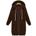 Kapuzen langarm winter pullover damen jacke in eine lange dicke hemd 