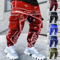 Herrenhose mit Print, lockere Pumphose, lässige Haremshose mit weitem Bein