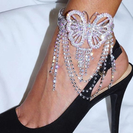 Nische Exquisite Fee Schmetterling Quaste Armband Strass Arm Kette