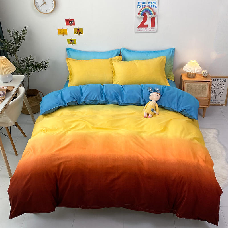 Vierteiliges Bettset Blue Night Sky Bettlaken Bettbezug Einzelbett Doppelbett