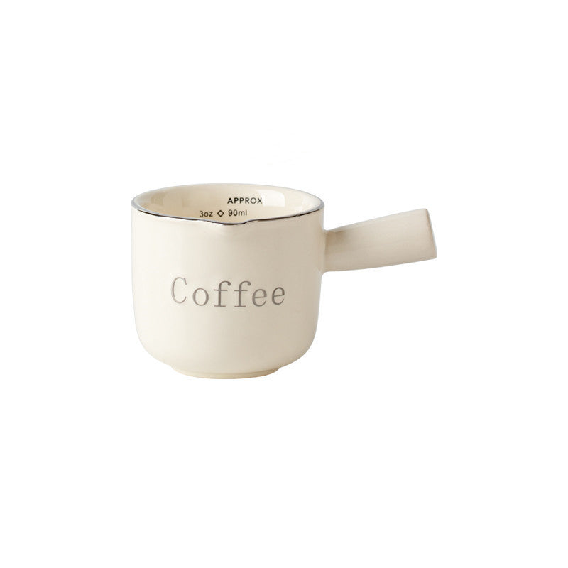 Espressotasse mit Skala, Keramik-Kaffeemessbecher