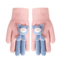 Five Finger Gloves Simple All-match Cartoon Cute Thickening Windproof