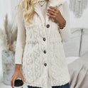 Doppelseitige Plüschtasche Cardigan Revers Weste Freizeitjacke