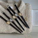 Mid-antike elegante schwarze Gold kleine ovale Golduhr Damen leichte Luxus Advanced