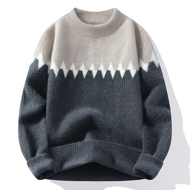 Neue Rundhals-Strickwaren für Herren im Herbst und Winter