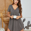 Women's Dress Casual Home Sleep Short Sleeve