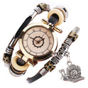 Damen Vintage Armbanduhr Wickelleder Uhr Schneckenanhänger