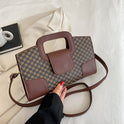 Einfache strukturierte kleine weibliche Mode strukturierte Hand karierte lässige Schulter Messenger Bag