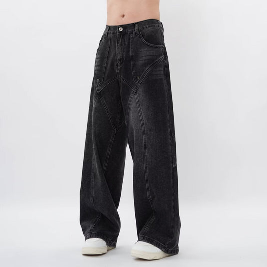 Modische Herrenhose mit weitem Bein und lockerer Passform