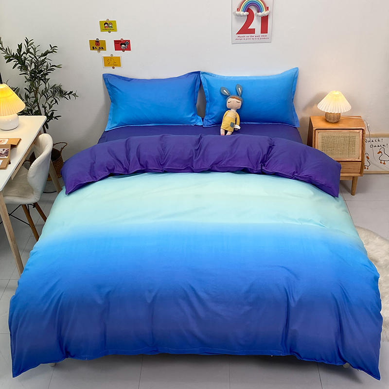 Vierteiliges Bettset Blue Night Sky Bettlaken Bettbezug Einzelbett Doppelbett