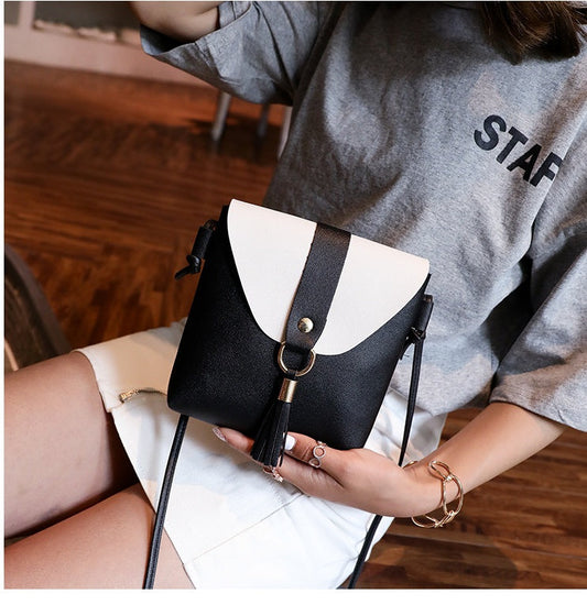 Neue Koreanische version der kontrast farbe weibliche schulter diagonal paket PU weiches gesicht damen tasche 