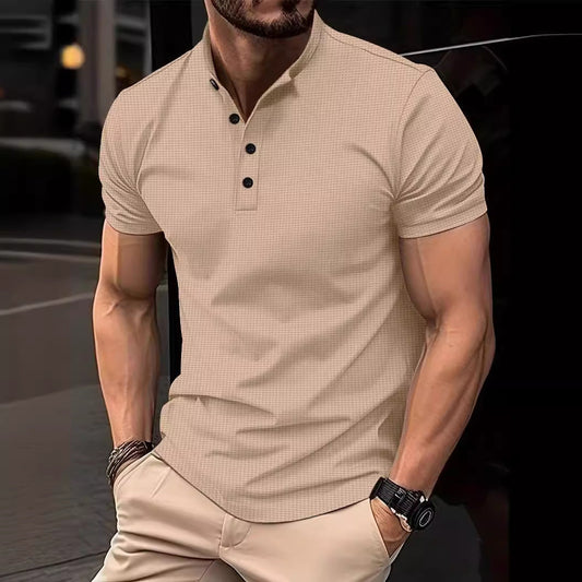 Waffel Vier Knöpfe Herren T-Shirt