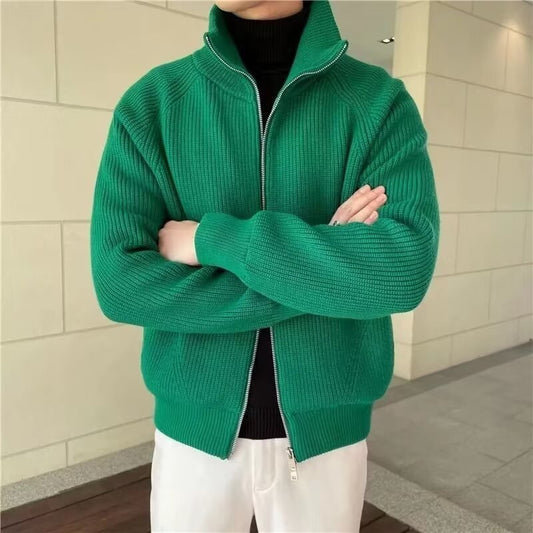 Herren Strickjacke aus Kaninchenfell-Modal