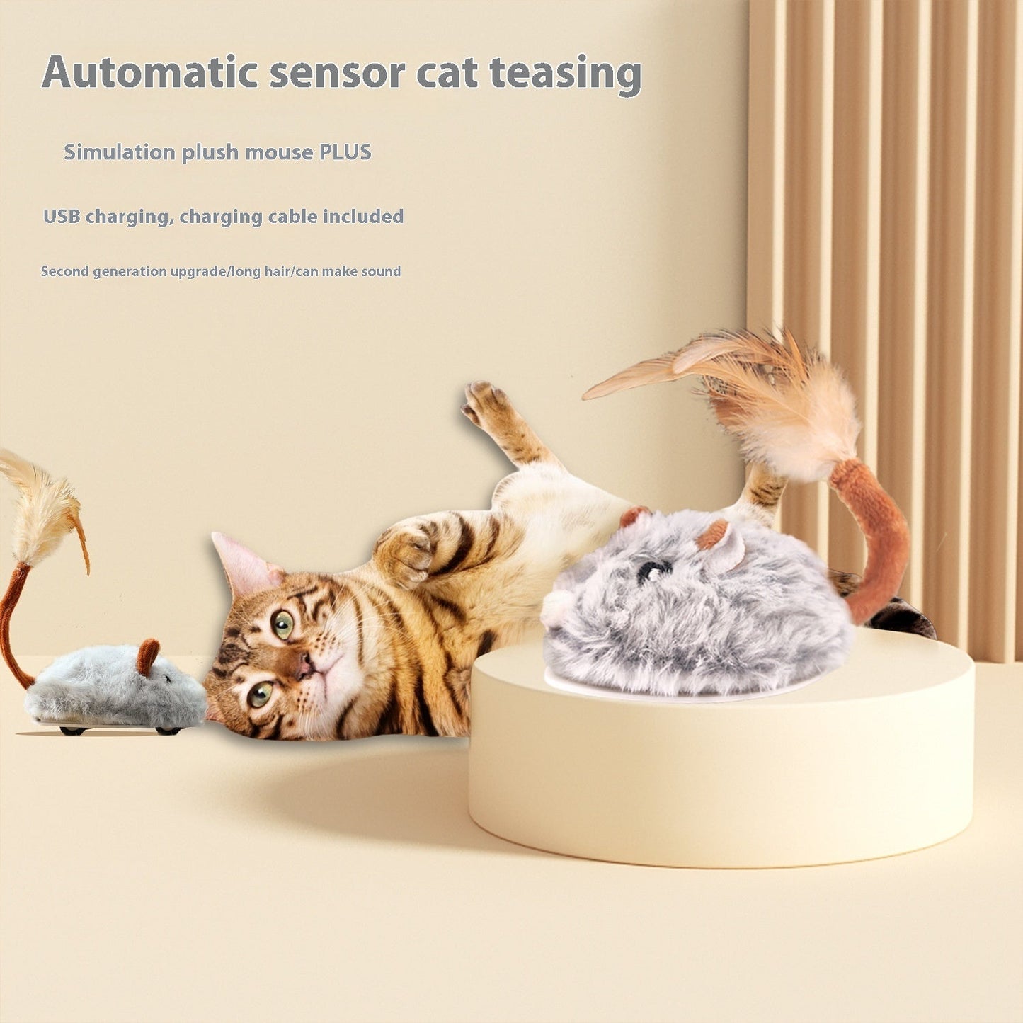 Katzenspielzeug Selbstentlastende, verstopfte elektrische Maus Katzenpfostenspielzeug Haustierprodukte