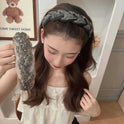 Rutschfeste Strass Schwerindustrie Breitkrempiges Twist Braid Haarband Hohe Herdplatte Haarnadel