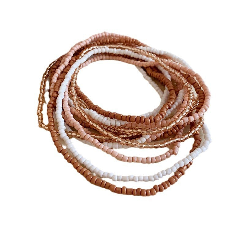 Elegante High-End-Mode handgewebte Perlen mehrschichtige Taillenkette