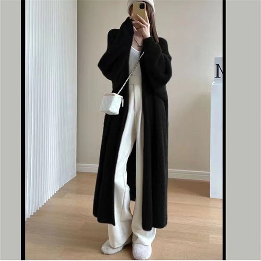 Langer, knielanger Pullover-Cardigan für Damen