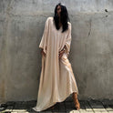 Solid Color Seaside Vacation Dress Loose Overclothes Robe For Women