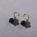 Persönlichkeit und Mode All-Match Lapis Lazuli Sea Blue Anhänger Hängeohrstecker