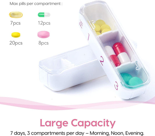 Femometer Pillendose 7 Tage Pillendose mit PU-Leder 7 Tage 3 Fächer