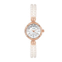 Nischen-Kreative und leicht luxuriöse Armbanduhr mit Perlenarmband für Damen