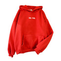 Women's Simple And Loose Oh Yes Printed Hooded Sweatshirt