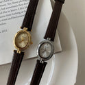 Mid-antike elegante schwarze Gold kleine ovale Golduhr Damen leichte Luxus Advanced