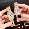 Damenmode Einfache Strass Legierung Quarzuhr