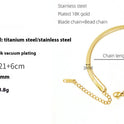 Modisches Fußkettchen für Damen aus Titanstahl mit 18 Karat Goldbeschichtung