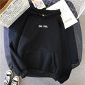 Women's Simple And Loose Oh Yes Printed Hooded Sweatshirt
