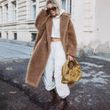 Teddybärmantel Lammfell Warmer, verdickter Plüsch Mittellanger Umweltschutzmantel für Damen